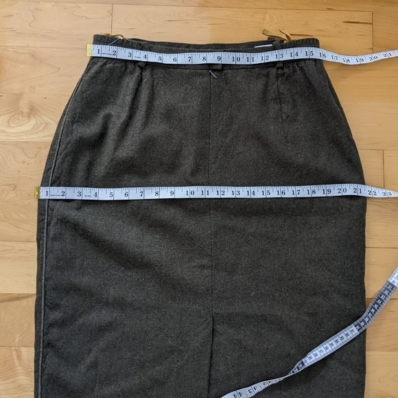 Vintage Behli Tracht wool pencil skirt dark khaki green made in austria size 44 - Picture 9 of 11